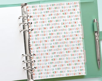 Christmas Planner Dashboard, Planner Insert, Discbound Dashboard, A5, A6, Personal, Happy Planner