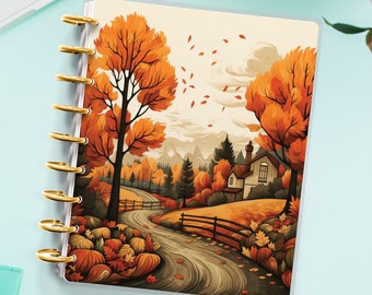 Fall Scene Planner Cover for Disc Bound Planner | Planner Cover for Spiral Planner
