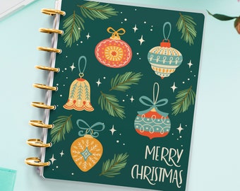 Happy Planner Cover - Erin Condren - Planner Cover for Disc Bound Planner and Spiral Cover - Christmas Cover