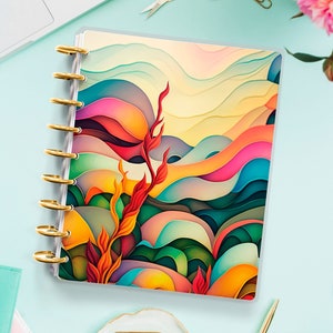 Colorful hills Planner Cover for Disc Bound Planner | Planner Cover for Spiral Planner