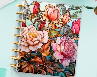 Peony Planner Cover für Disc Bound Planner | Planer Hülle für Spiral Planner