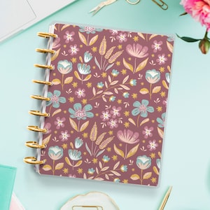 Floral Happy Planner Cover | Erin Condren | Planner Cover for Disc Bound Planner | Planner Cover for Spiral Planner