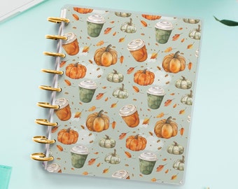 Pumpkins and Latte Planner Cover for Disc Bound Planner | Planner Cover for Spiral Planner