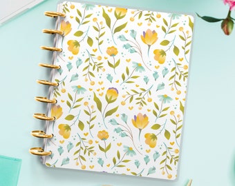 Floral Happy Planner Cover / Erin Condren / Planner Cover per Disc Bound Planner / Planner Cover per Spiral Planner