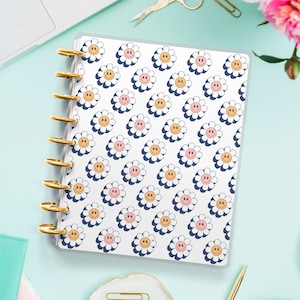 Smile Happy Planner Cover pour Disc Bound Planner | Couverture de planificateur pour planificateur à spirale