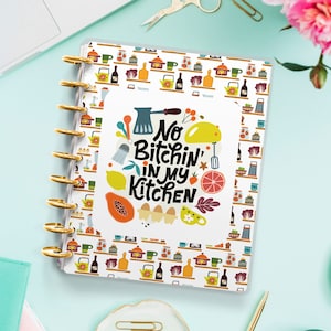 Recipe Book Cover - Happy Planner Cover - Erin Condren - Planner Cover for Disc Bound and Spiral Planner