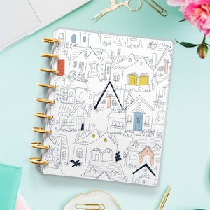 House Happy Planner Cover | Erin Condren | Planner Cover for Disc Bound Planner | Planner Cover for Spiral Planner