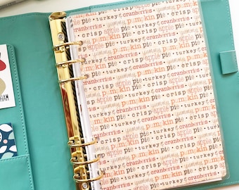 Fall Planner Dashboard, Planner Insert, Discbound Dashboard, A5, A6, Personal, Happy Planner