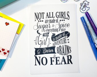 No Fear Vellum Dashboard, Planner Insert, Discbound Vellum, A5, A6, Personal