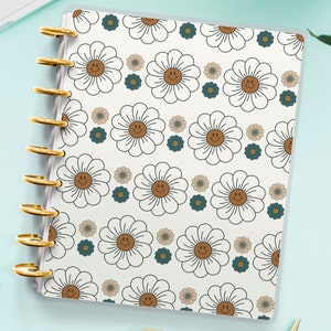 Retro Daisy Planner Cover for Disc Bound Planner | Planner Cover for Spiral Planner