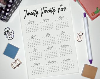 2025 Yearly Dashboard, Planner Insert, Discbound Dashboard, A5, A6, Personal