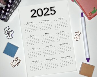 2025 Yearly Dashboard, Planner Insert, Discbound Dashboard, A5, A6, Personal