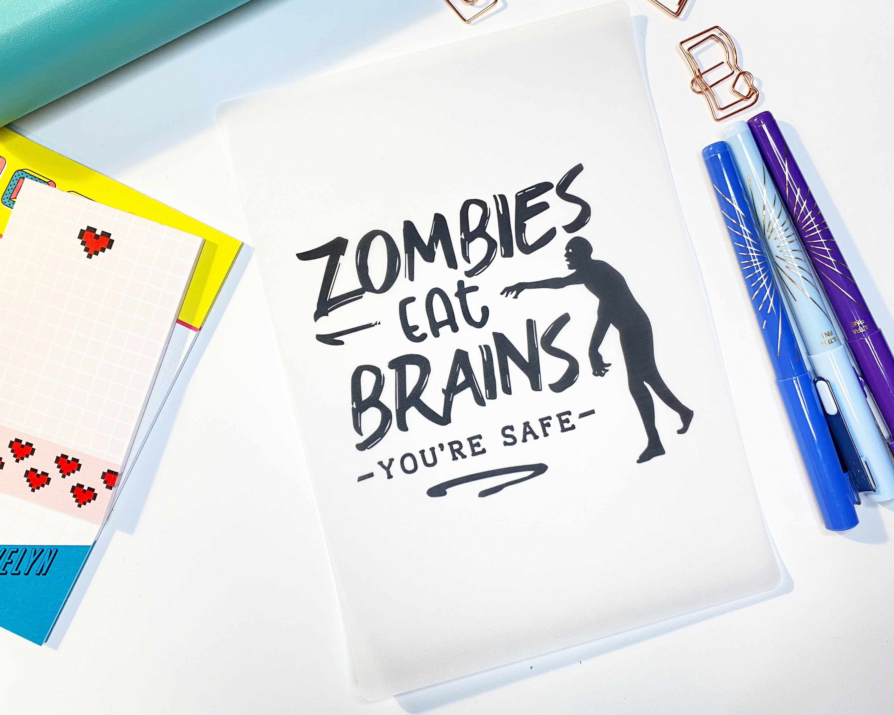 Zombies Vellum Dashboard Planner Insert Discbound Vellum Etsy