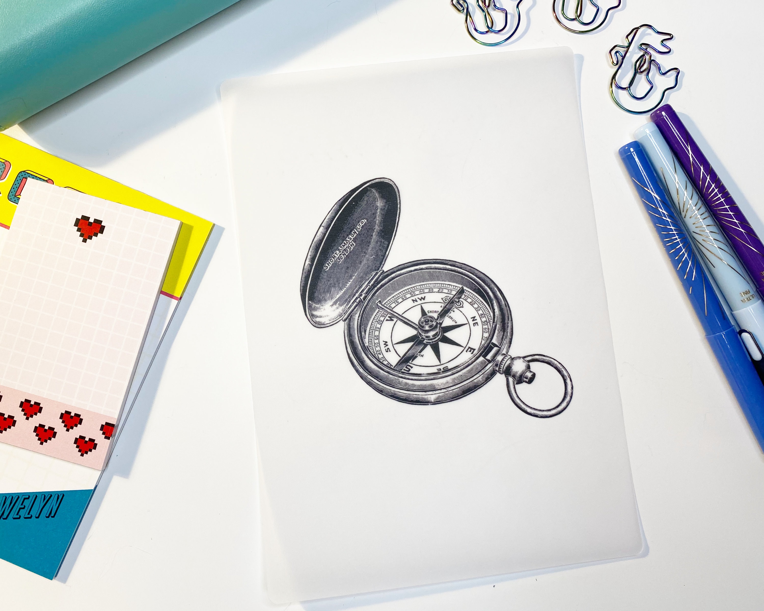 Compass Vellum Dashboard Planner Insert Discbound Vellum Etsy