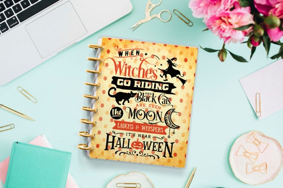 Happy Planner Cover - Erin Condren - Planner Cover for Disc Bound Planner - Planner Cover for Spiral Planner - Halloween Cover