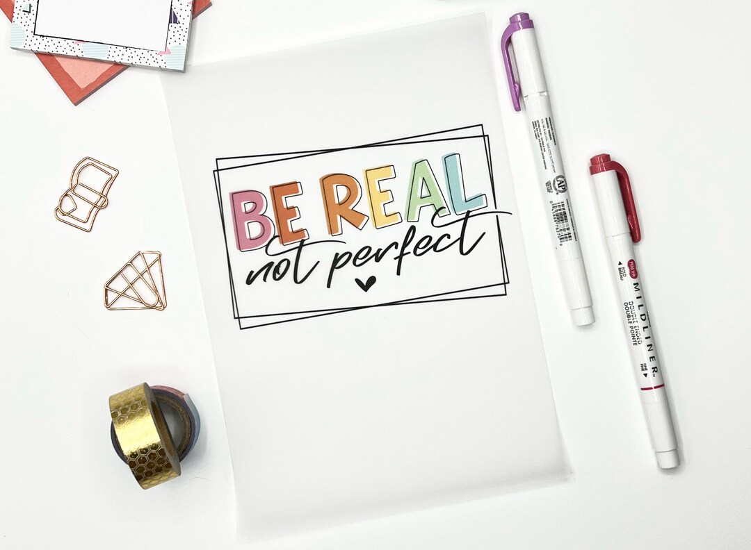 Be Real Vellum Dashboard, Planner Insert, Discbound Dashboard, A5, A6