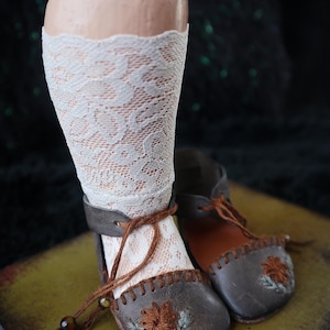 OOAK antique doll shoes genuine leather