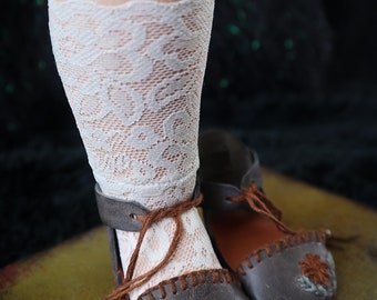 OOAK zapatos de muñeca antiguos cuero genuino