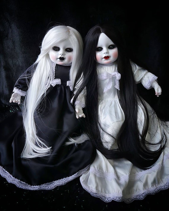 Black White Twins Sister OOAK CREEPY - Etsy Black White Twins Sister OOAK CREEPY - Etsy