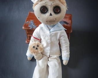 Creepy Rag Doll ROBERT THE DOLL creepy but pretty handmade doll