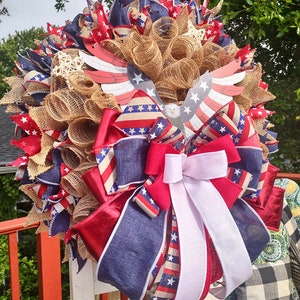 Patriotic Wreath,Eagle Wreath,Red White & Blue American Wreath,Patriotic For Front Door,Eagle Veterans Wreath,Patriotic Decor,Eagle Wall Art image 7