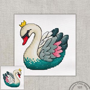 Graceful Swan Cross-Stitch Pattern, Easy DIY Needlework for Home Decor, Royal Swan Cross-Stitch, Simple DIY Embroidery for Your Home