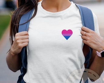 Bi pride t shirt - Unisex - Bisexual flag heart
