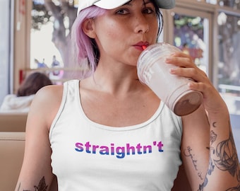 Bi Pride Racerback Linne - Dam - Heterosexuell med bisexuella flaggfärger - Rolig t-shirt