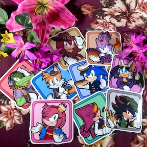 Adesivos de vinil do personagem The Murder of Sonic the Hedgehog 4" (conjunto completo e singles)
