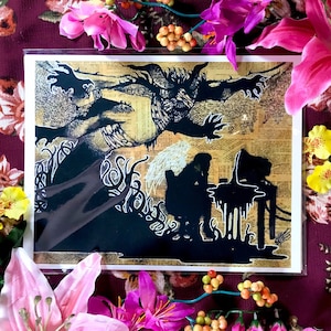 Electronic Demon - Computer Demon Angel Ink Painting Original Signed Art Print