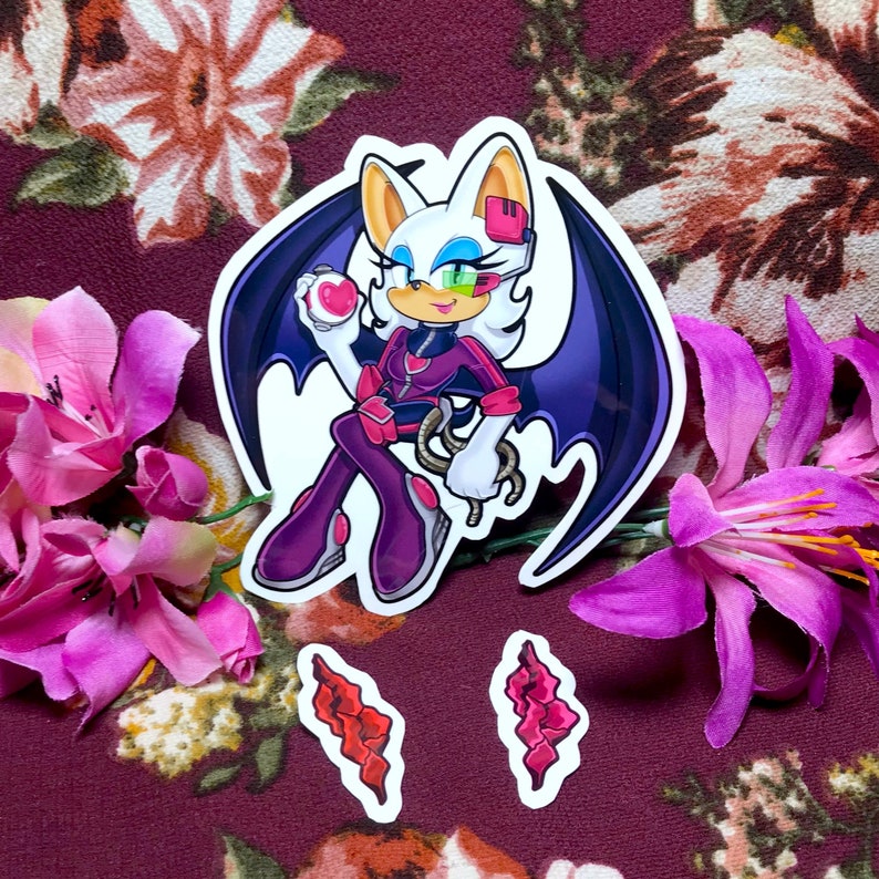 Sonic Prime Rouge the Bat 4 Vinyl Stickers rouge, Batten, Prim, Rebel