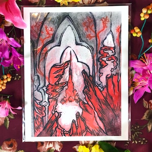 Lyrium Temple - Dragon Age Templar Church Architecture Original Signed Art Print