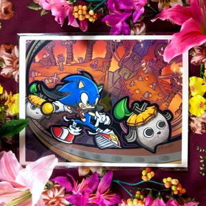 Pumpkin Hill in Frontiers - Sonic Frontiers Pumpkin Hill Halloween Original Signed Art Print