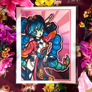 Ninja Miku - Hatsune Miku Anime Vocaloid Original Signed Art Print Digital Art