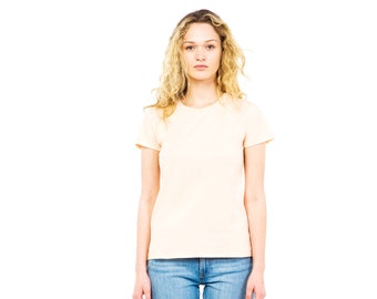 Women's Organic Cotton Crew Tee Shirt in Rose Pink