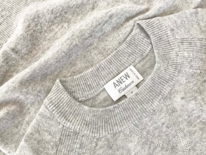 Women's Cashmere Roundneck Sweater in Light Gray - Etsy