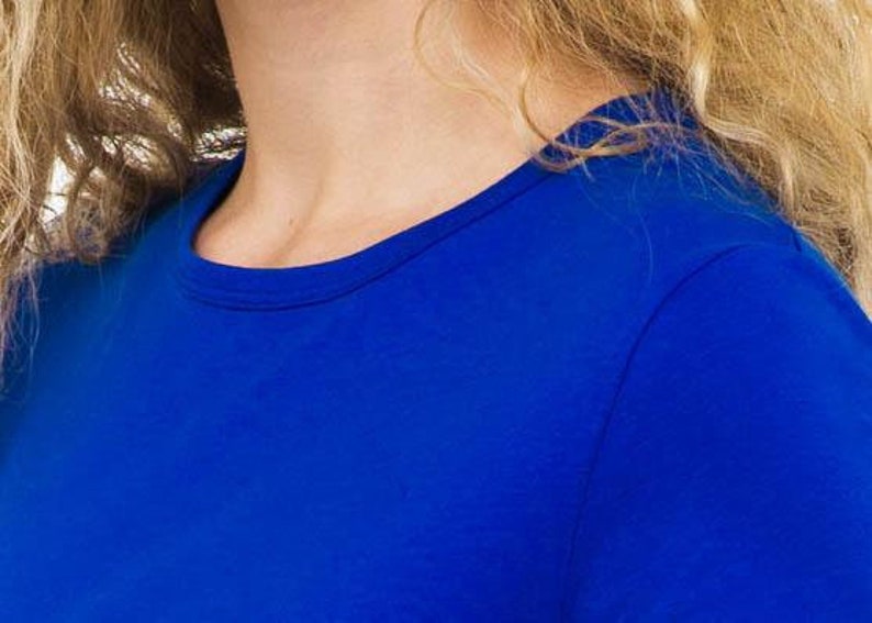 Women's Organic Cotton Crew Neck Tee Shirt in Royal Blue - Etsy