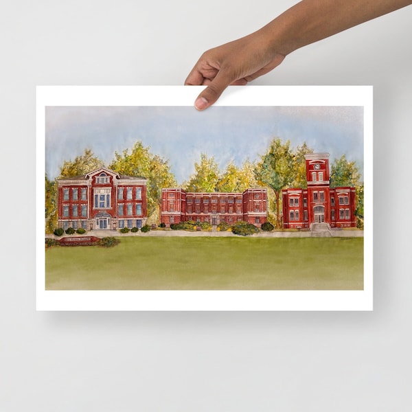 Ohio Northern University Watercolor Buildings Print