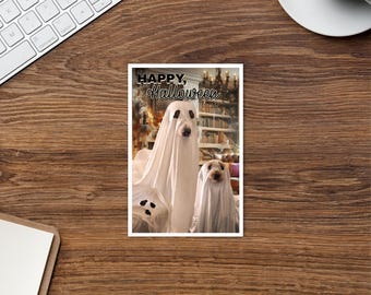Dog Ghosts Happy Halloween  | Postcard