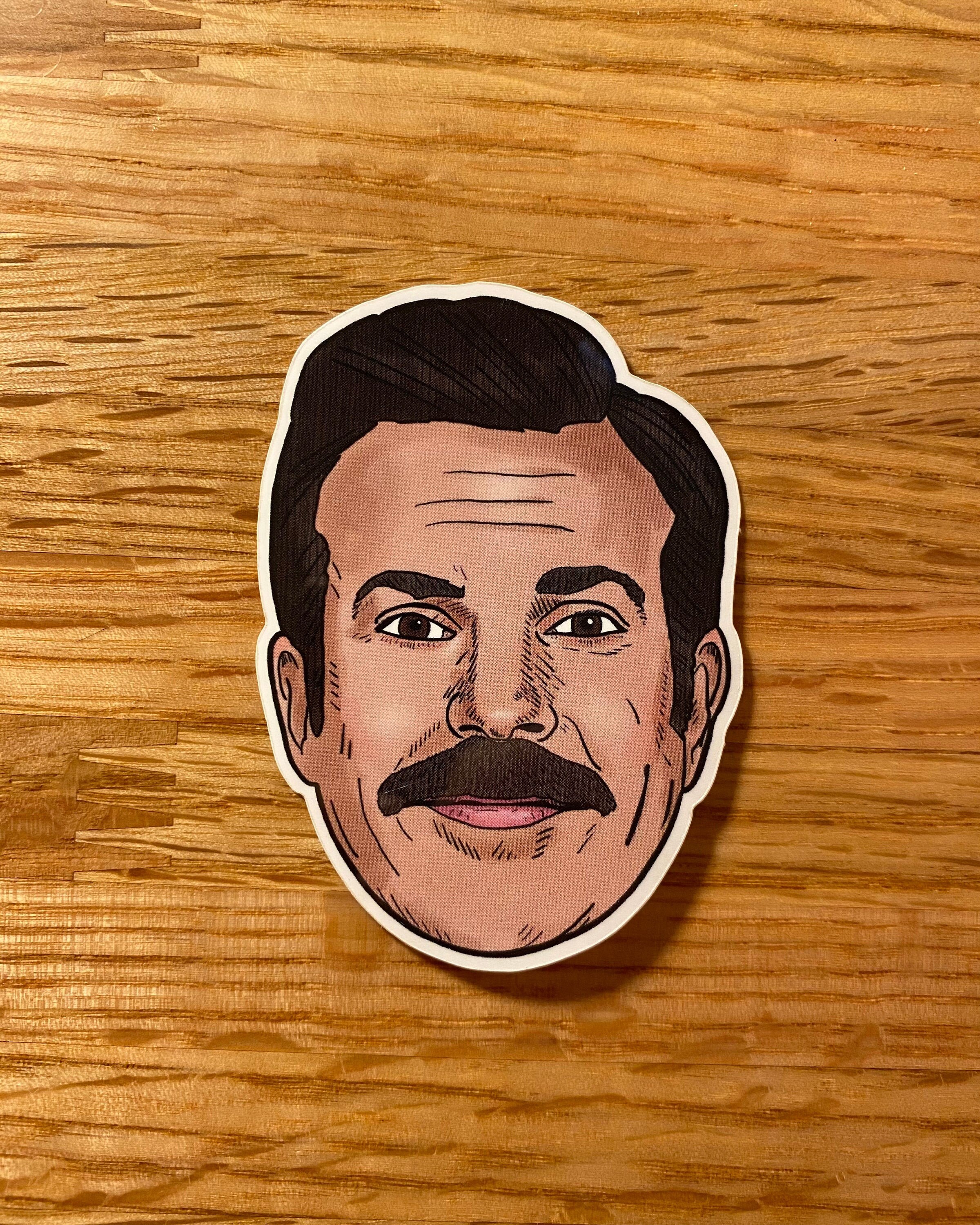 Ted Lasso Sticker Vinyl HandDrawn Etsy