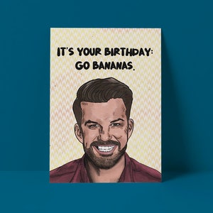 Carte d'anniversaire bananes
