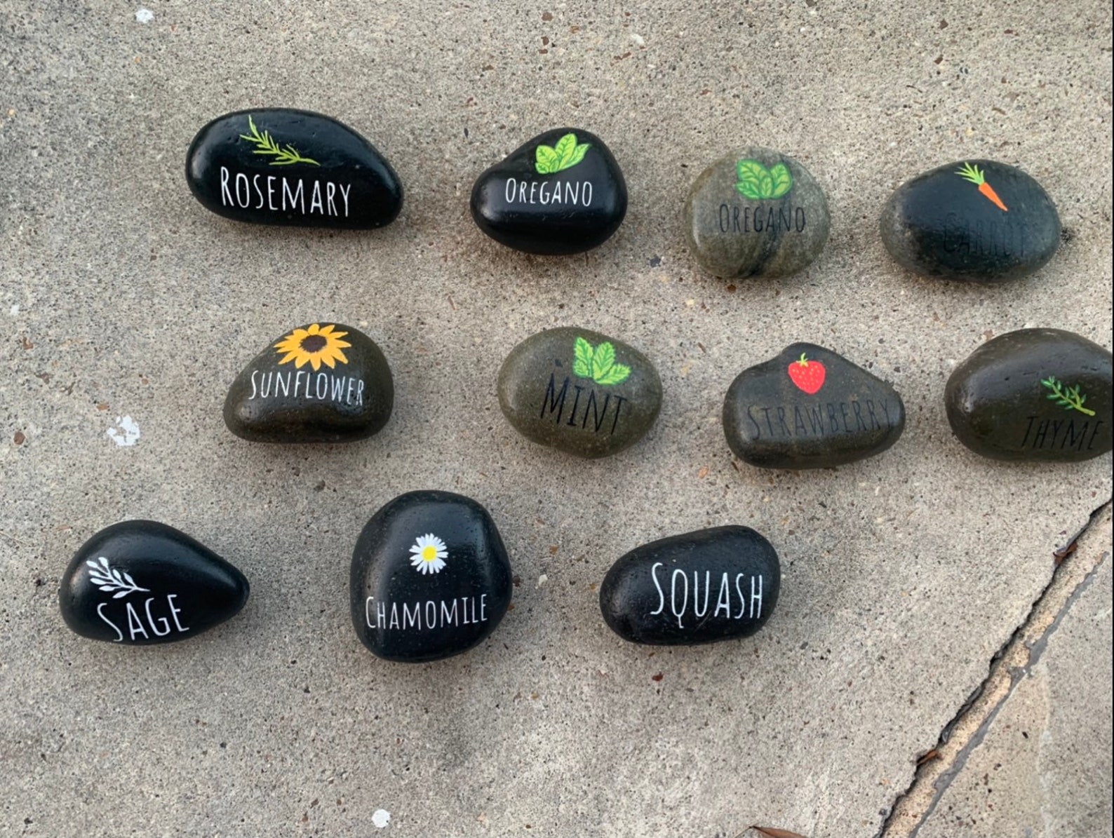 Garden Marker Rocks Natural Smooth Stone Natural Garden Etsy