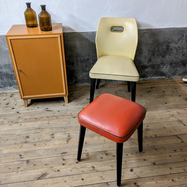 40er Jahre Wartezimmer Stuhl mit Hocker Original