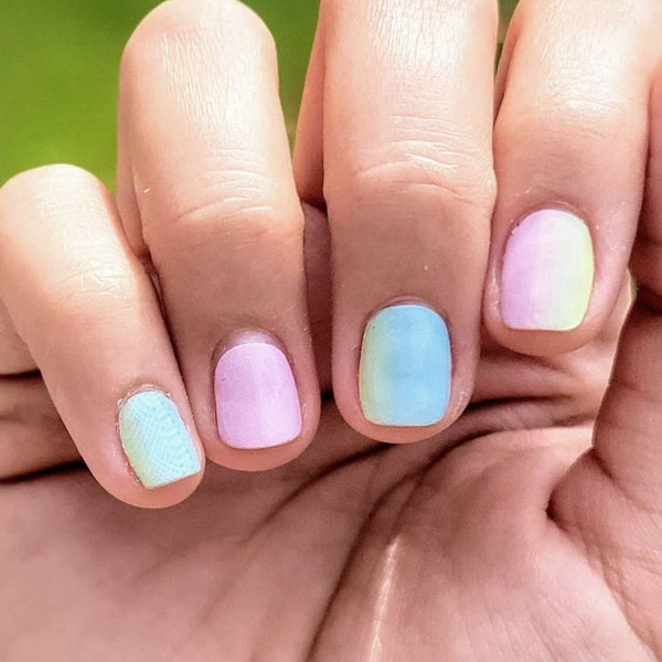 Spring Pastel Ombre Nail Wraps, Lilac Purple Easter Nails, Gradient Nails, Pastel Nails for Summer, Pretty Fab Nails, Trendy Nail Wraps