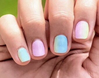 Spring Pastel Ombre Nail Wraps, Lilac Purple Easter Nails, Gradient Nails, Pastel Nails for Summer, Pretty Fab Nails, Trendy Nail Wraps