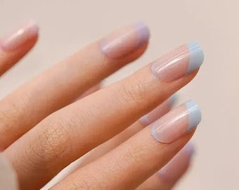 Miss Madeline Semicured Gel Nail Wraps | Pastel Colors French Manicure Semicured Gel Nail Wraps | Gel Nail Wraps for French Manicure