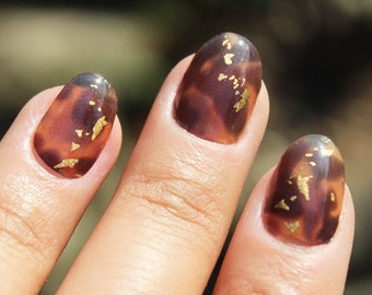 Tortoise Nails Etsy