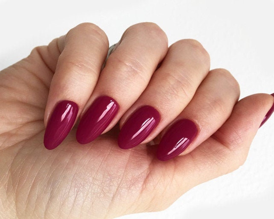 Dark pink sale nails