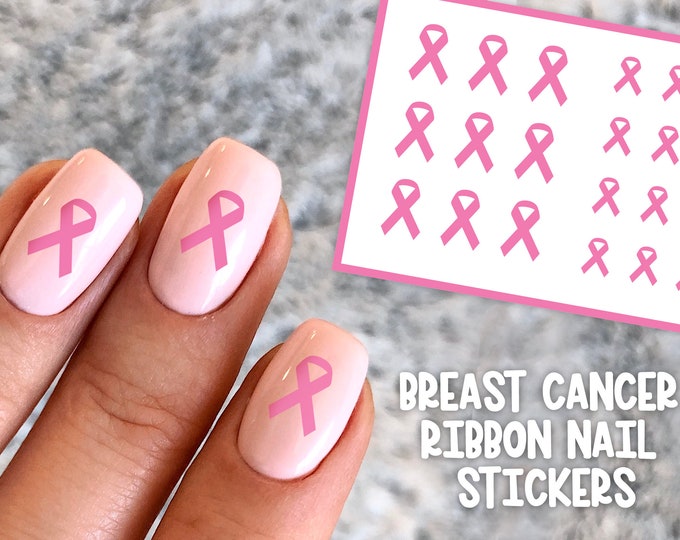 Breast Cancer Awareness Nail Stickers Breast Cancer Nail - Etsy