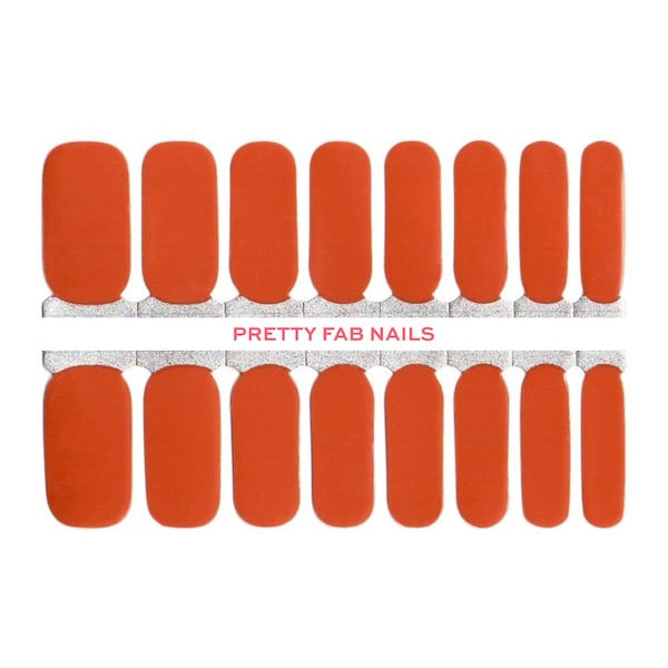 Terracotta | Solid Colored Nail Wraps | Firey Clay Nails | Orange Nail Wrap | Fall Nails 2022 | Autumn Nails